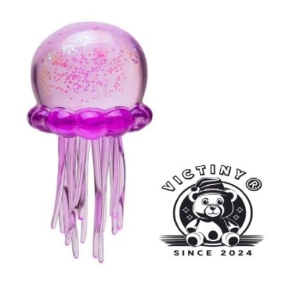 Jucarie interactiva VICTINY ® meduza / caracatita 5 cm corp + 3 cm tentacule, culoare mov, squishy, antistres, anxietate, depresie si multe alte afectiuni de zi cu zi, ale copiilor cat si ale adultiilor
