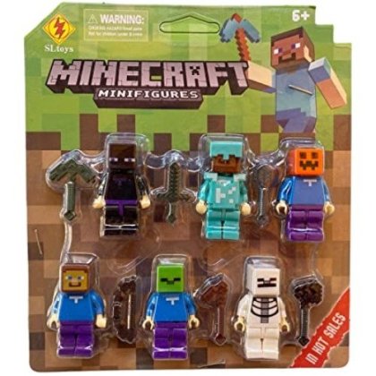 Set 6 figurine Minecraft, MoreJieka, 6 ani+, Multicolor