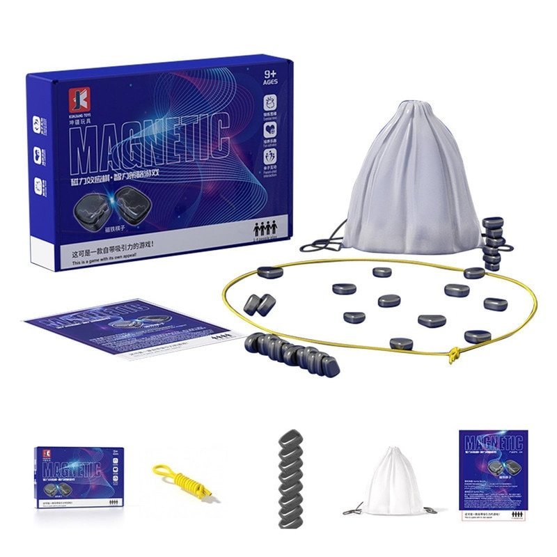 Sah cu efect magnetic, JENUOS®, jucarii educative, Potrivit pentru parinti si copii, Albastru