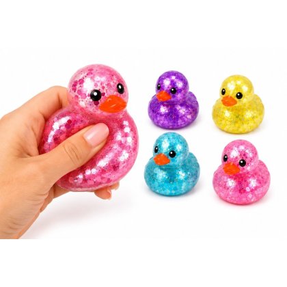 Ratusca Squishy cu Sclipici, 5 cm, Jucarie Antistres, Culoare Random, Model Ratusca Glitter
