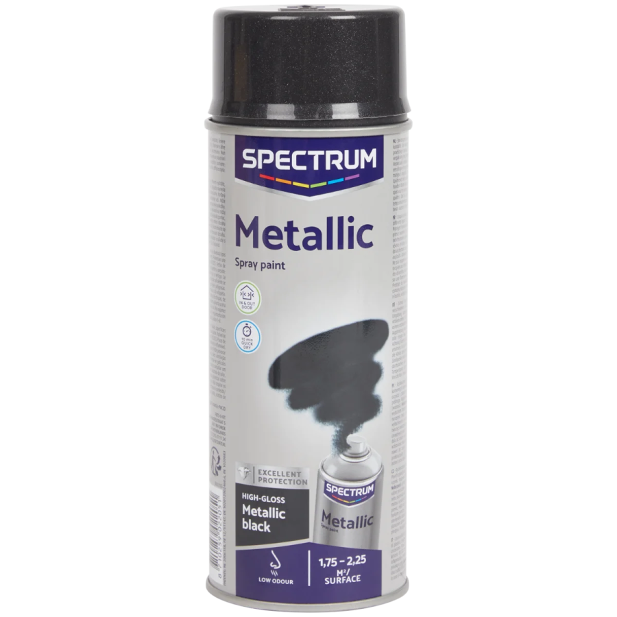 Vopsea metalizată spray Spectrum Negru