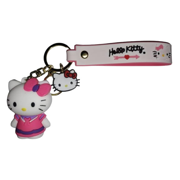 Breloc pentru Chei Ghiozdan, Geanta, Penar, model roz papion, hello kitty, Pentru Copii