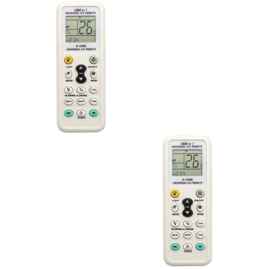 Telecomanda universala pentru aer conditionat, set 2 bucati, alb, 12x5x2.2cm