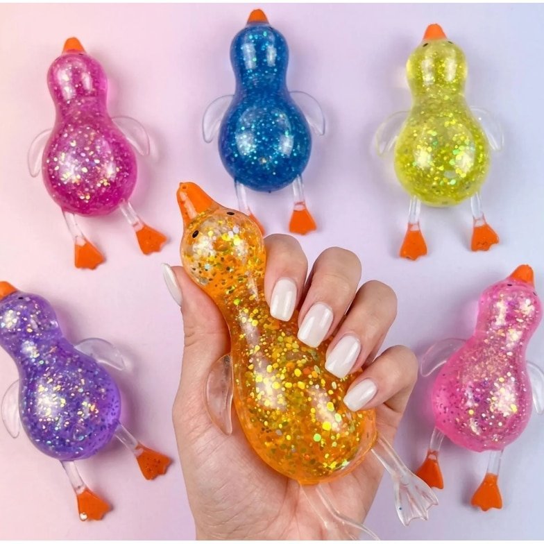 Jucarie squeeze VICTINY® 1 buc random, RATUSCA / DUCK, MULTICOLOR, ANTISTRES