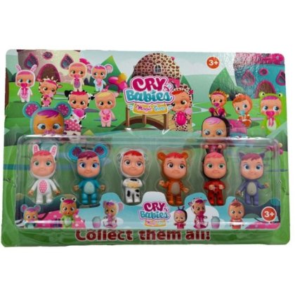 Set 6 figurine cu personaje din Babies Cry, 5-10cm, multicolor, + 3ani