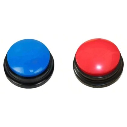 Set 2 jocuri interactive jocul calamarului VICTINY® buton vot cu inregistrare sunet rosu si albastru