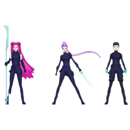 Set 3 figurine VICTINY® fetele K-Pop demon hunter multicolor 11x5cm