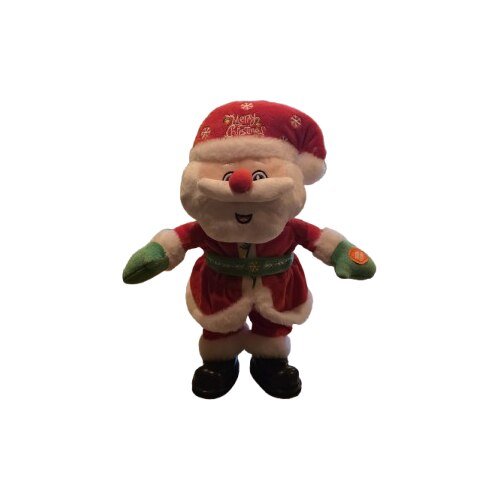 Figurina de Craciun, VICTINY, Mos Craciun dansator si cantaret, rosu, 32 cm