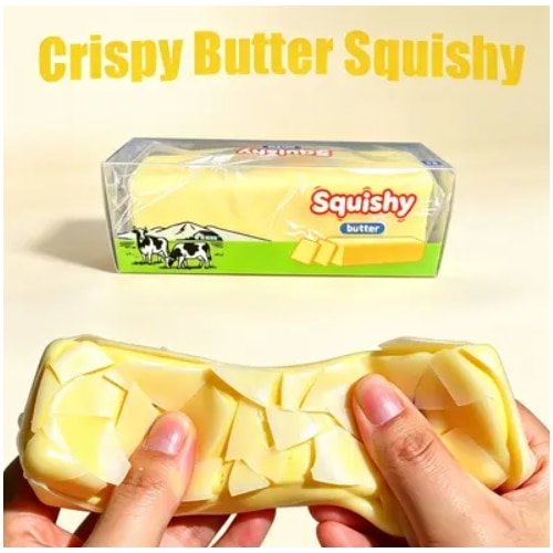 Jucarie Squishy Antistres TIP UNT / BUTTER CRISPY CU SPAMA – Jucarie Senzoriala CEARA DE SOIA SI SPUMA CU REVENIRE LENTA Elastica pentru Copii si Adulti