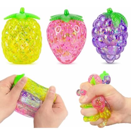 Jucarie Squishy Antistres FRUCTE TPR CULOARE RANDOM– Jucarie Senzoriala SILICON CU UMPLUTURA TPR CU REVENIRE LENTA Elastica pentru Copii si Adulti
