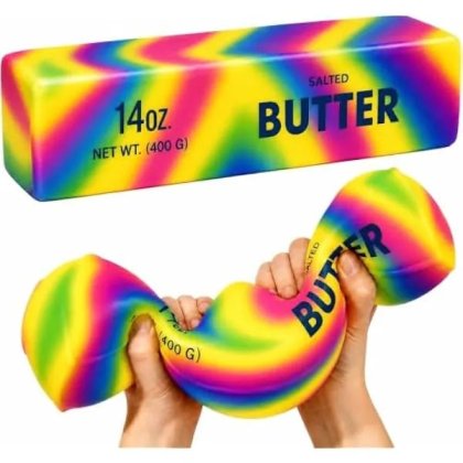 Jucarie antistres baton de unt K0569-260804-790-AMC, spuma moale elastica, 24 cm, multicolor