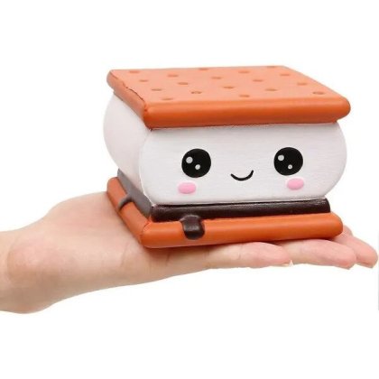 Jucarie squishy Smore Chokladsmorgaskex moale antistres multicolor 15x10x5cm