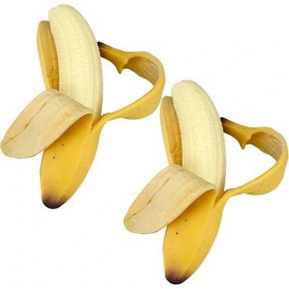 Jucarie squishy banana antistres, jucarie senzoriala, moale, parfumata, galben, 2 bucati