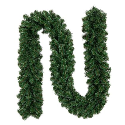 Ghirlanda brad artificial de Craciun pentru decoratii, PVC, 2.7m, Verde