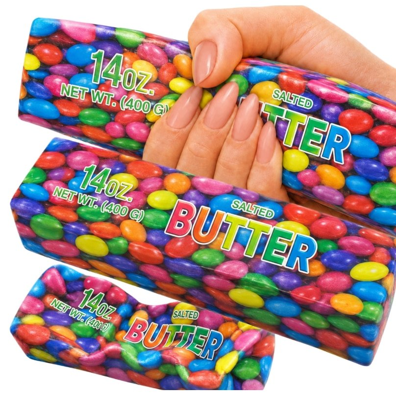 Jucarie Squishy Antistres TIP UNT CU BULINE DE CIOCOLATA M&M – Jucarie Senzoriala DIN SPUMA CU REVENIRE LENTA Elastica pentru Copii si Adulti