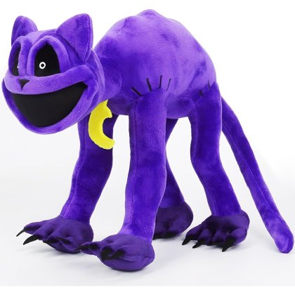 Jucarie de plus InfinityMag, Smiling Critters, Creaturi Zambitoare, Poppy Playtime, 35 cm, 4 picioare, Mov
