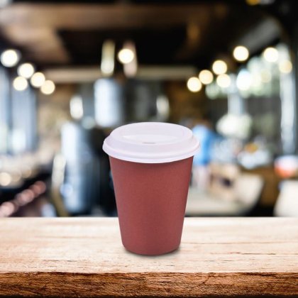 Pahare din Carton cu Capace pentru Cafea 380ml -10buc