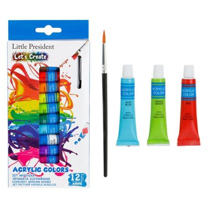 Set Culori Acrilice Tub Little President 6ml - 12buc