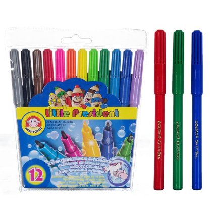 Set Carioci Lavabile cu Varf Subtire - 12buc