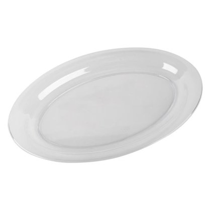 Platou Servire din Plastic Transparent Oval 40x28cm