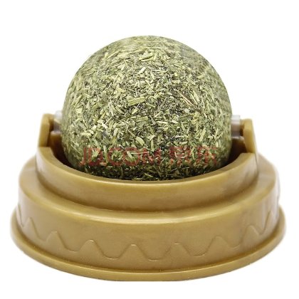Jucarie Pisici - Sfera din Iarba matei catnip, spate Adeziv, Auriu, Sigilat in punga zip-lock
