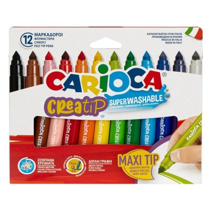 Set Carioci Lavabile cu Varf Gros Carioca - 12buc