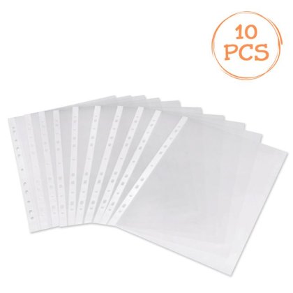 Set Folii Transparente de Protectie Documente A4 cu Margine Alba - 10buc