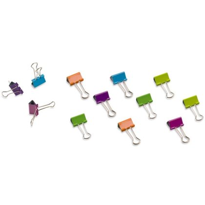 Clipsuri Metalice Multicolore Neon de Birou 25mm - 12buc