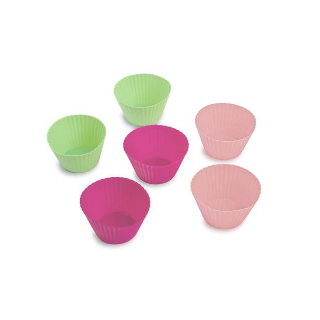 Forme Cupcake din Silicon de 3 Culori Ø9x5cm - 6 buc