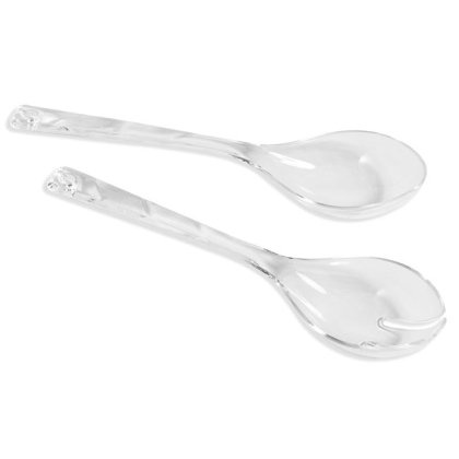 Set Lingura si Furculita de Servit Transparente - 2buc