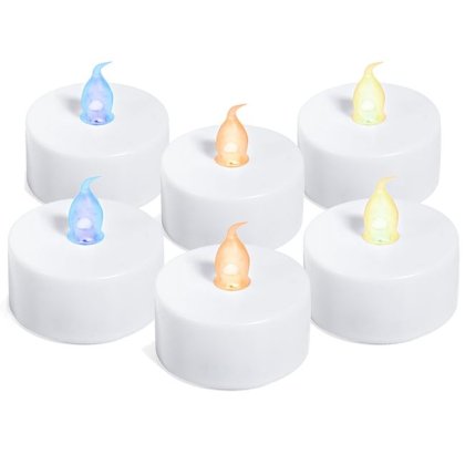 Lumanari tip Pastila LED cu Baterie de Diferite Culori Ø4x4cm - 6buc