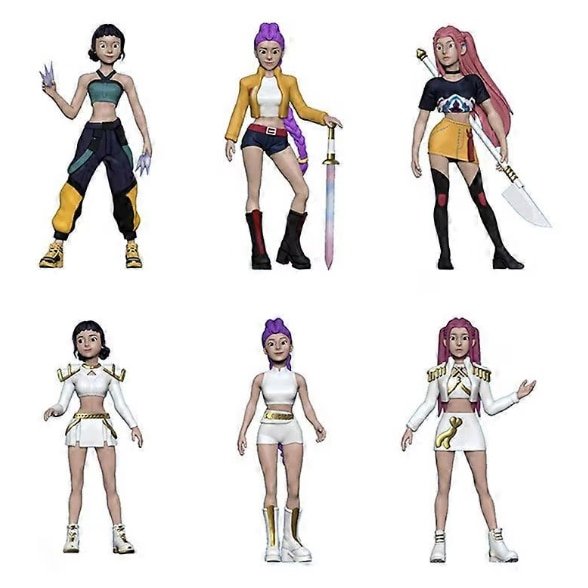 Set 3 figurine fetele k pop demon hunter VICTINY® 10, 5 cm multicolor