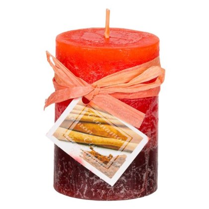 Lumanare Portocalie Rosie Maro cu Aroma de Scortisoara Ø5x7.5cm