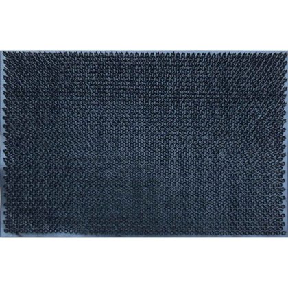 Covoras Intrare Rubber Negru Flori 60x40cm