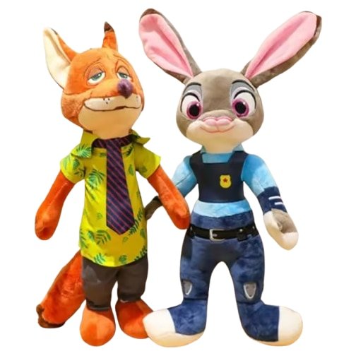 Set 2 jucarii de plus Victiny, Zoo Tophia 2, Nick Wilde si Rabbit Judy Hopps, 40cm