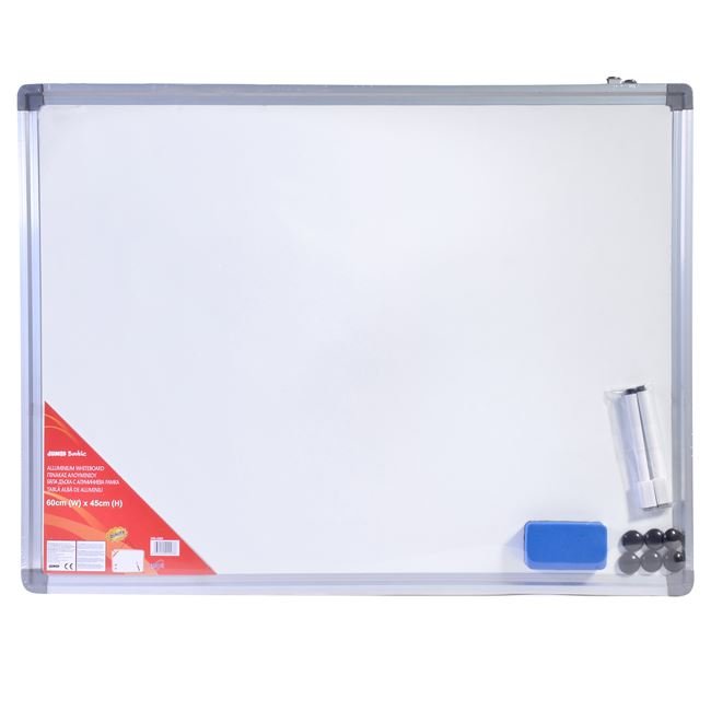 Tabla Magnetica Alba din Aluminiu Cu Accesorii 60x45cm