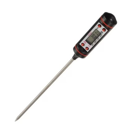 Termometru digital pentru gatit, VICTINY® otel inoxidabil, Ecran LCD, -50 - 300 °C, Negru/Argintiu
