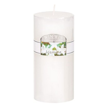 Lumanare Alba Parfumata cu Aroma de Iasomie 6.8x14cm