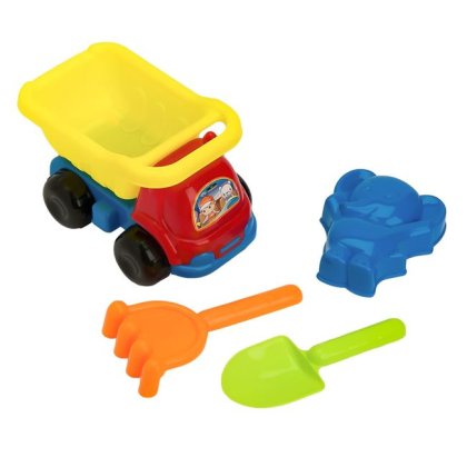 Set Plaja Camion Rosu Galben & 3 Accesorii
