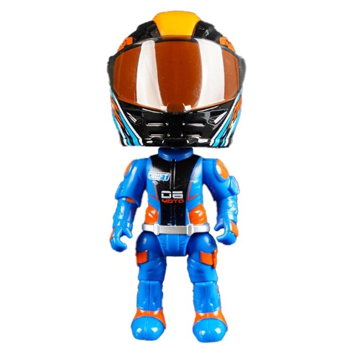 Jucarie casca transformabila in motociclist VICTINY® Albastru Figurine de Actiune pentru Baieti - Decoratiune de Birou, Motociclist cu Imbinari Mobile, Figurine de Colectie pentru Adulti si Copii