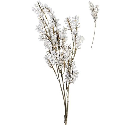 Crenguta Decorativa cu Flori Artificiale de Gipsofillo Albe 52cm